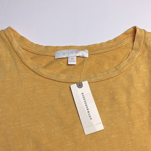 Anthropologie Eri & Ali Yellow Embroidered Flower Petal Flared Top Medium US$68 - Picture 10 of 12